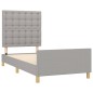 vidaXL Estructura de cama con cabecero de tela gris claro 80x200 cm vidaXL Estructura de cama con cabecero de tela gris claro 80x200 cm