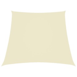 vidaXL Toldo de vela trapezoidal de tela oxford color crema 2/4x3 m