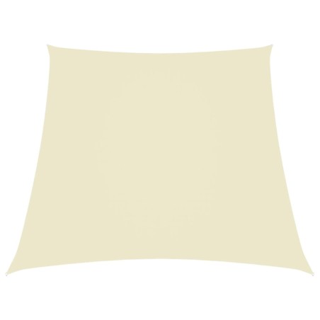 vidaXL Toldo de vela trapezoidal de tela oxford color crema 2/4x3 m