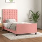 vidaXL Estructura de cama con cabecero de terciopelo rosa 80x200 cm