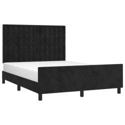 vidaXL Estructura de cama con cabecero de terciopelo negro 140x200 cm