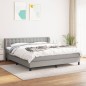 vidaXL Cama box spring con colchón tela gris claro 160x200 cm vidaXL Cama box spring con colchón tela gris claro 160x200 cm