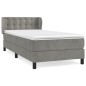 vidaXL Cama box spring con colchón terciopelo gris claro 100x200 cm vidaXL Cama box spring con colchón terciopelo gris claro 100x200 cm