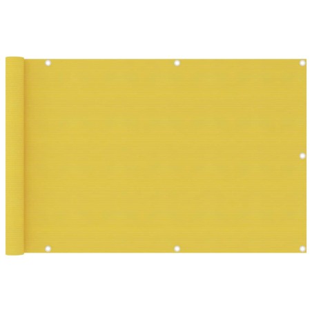 vidaXL Toldo para balcón HDPE amarillo 90x400 cm 