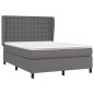 vidaXL Cama box spring con colchón cuero sintético gris 140x200 cm vidaXL Cama box spring con colchón cuero sintético gris 140x200 cm