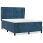 vidaXL Cama box spring con colchón terciopelo azul oscuro 140x190 cm vidaXL Cama box spring con colchón terciopelo azul oscuro 140x190 cm