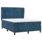 vidaXL Cama box spring con colchón terciopelo azul oscuro 140x190 cm vidaXL Cama box spring con colchón terciopelo azul oscuro 140x190 cm
