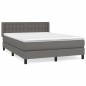 vidaXL Cama box spring con colchón cuero sintético gris 140x190 cm vidaXL Cama box spring con colchón cuero sintético gris 140x190 cm