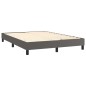 vidaXL Cama box spring con colchón cuero sintético gris 140x190 cm vidaXL Cama box spring con colchón cuero sintético gris 140x190 cm