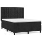 vidaXL Cama box spring con colchón terciopelo negro 140x190 cm vidaXL Cama box spring con colchón terciopelo negro 140x190 cm