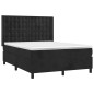 vidaXL Cama box spring con colchón terciopelo negro 140x190 cm vidaXL Cama box spring con colchón terciopelo negro 140x190 cm