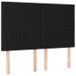 vidaXL Cama box spring colchón y luces LED tela negro 140x190 cm