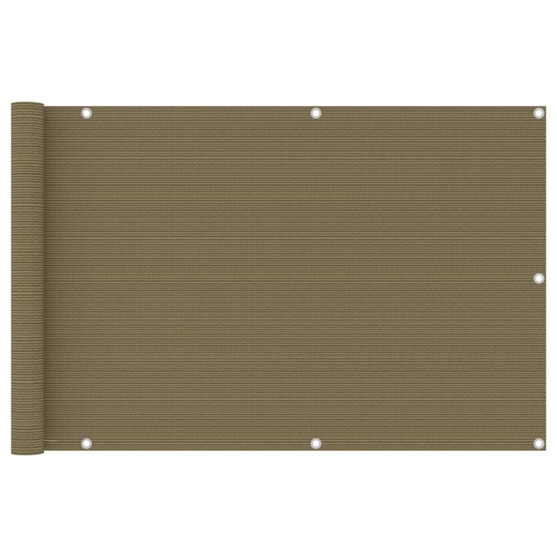 vidaXL Toldo para balcón HDPE gris taupe 90x500 cm vidaXL Toldo para balcón HDPE gris taupe 90x500 cm