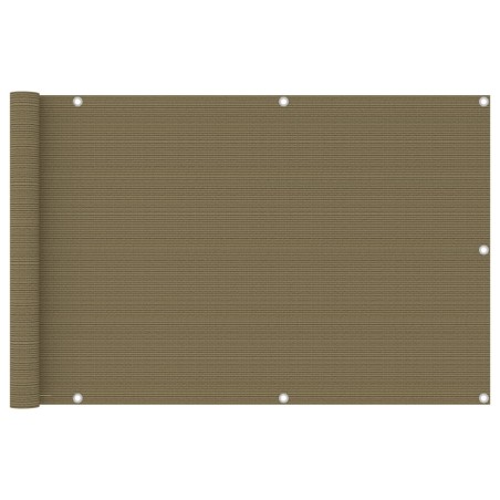 vidaXL Toldo para balcón HDPE gris taupe 90x500 cm 