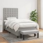 vidaXL Cama box spring con colchón tela gris claro 80x200 cm vidaXL Cama box spring con colchón tela gris claro 80x200 cm