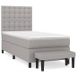 vidaXL Cama box spring con colchón tela gris claro 80x200 cm vidaXL Cama box spring con colchón tela gris claro 80x200 cm