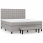 vidaXL Cama box spring con colchón tela gris claro 160x200 cm vidaXL Cama box spring con colchón tela gris claro 160x200 cm