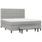 vidaXL Cama box spring con colchón tela gris claro 160x200 cm vidaXL Cama box spring con colchón tela gris claro 160x200 cm