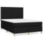 vidaXL Cama box spring con colchón tela negro 140x200 cm vidaXL Cama box spring con colchón tela negro 140x200 cm