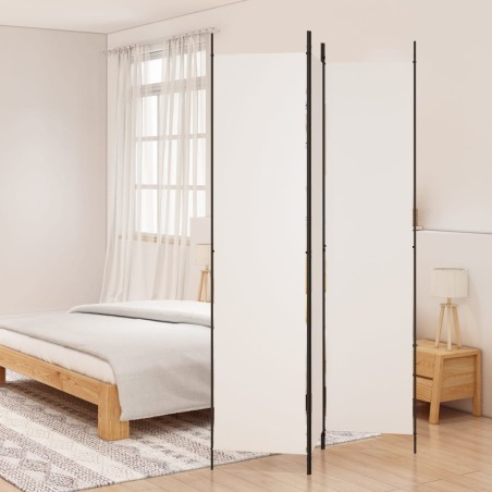 vidaXL Biombo divisor de 3 paneles de tela blanco 150x220 cm