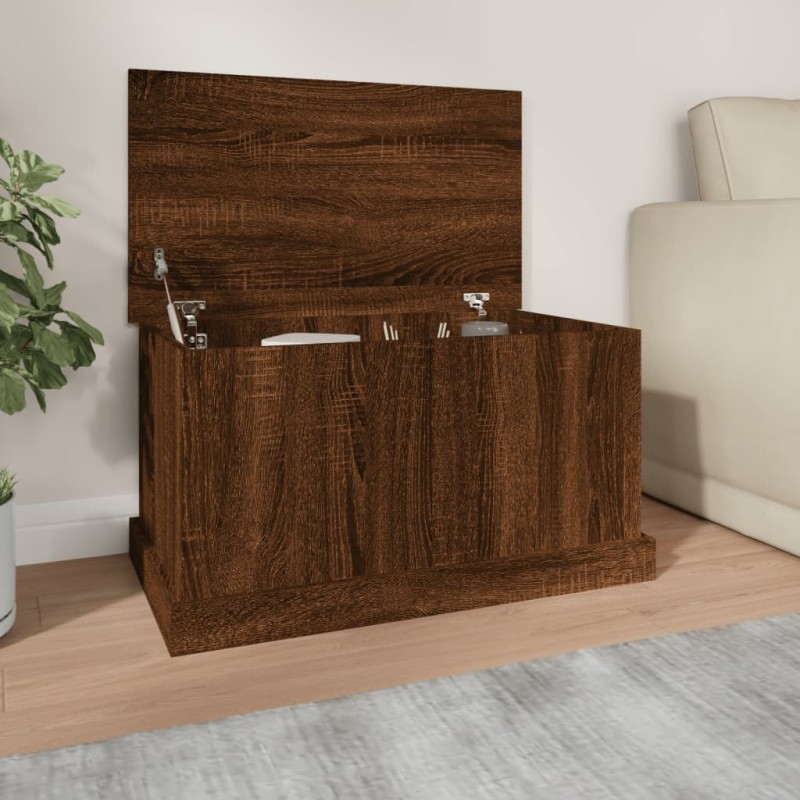 vidaXL Baúl almacenaje madera contrachapada roble marrón 70x40x38 cm vidaXL Baúl almacenaje madera contrachapada roble marrón 70x40x38 cm