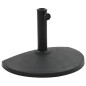 vidaXL Base de sombrilla de semicírculo de poliresina negra 9 kg