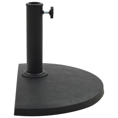 vidaXL Base de sombrilla de semicírculo de poliresina negra 9 kg