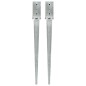vidaXL Picas de tierra 2 unidades acero galvanizado plateado 7x7x75 cm