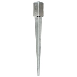 vidaXL Picas de tierra 2 unidades acero galvanizado plateado 7x7x75 cm