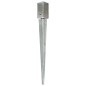 vidaXL Picas de tierra 2 unidades acero galvanizado plateado 7x7x75 cm