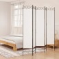 vidaXL Biombo divisor de 5 paneles de tela blanco 200x200 cm vidaXL Biombo divisor de 5 paneles de tela blanco 200x200 cm