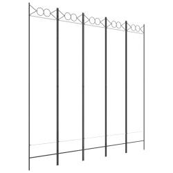 vidaXL Biombo divisor de 5 paneles de tela blanco 200x200 cm