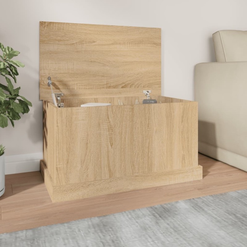 vidaXL Baúl almacenaje madera contrachapada roble sonoma 70x40x38 cm vidaXL Baúl almacenaje madera contrachapada roble sonoma 70x40x38 cm