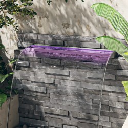 vidaXL Fuente cascada con LED RGB acero inoxidable 108 cm