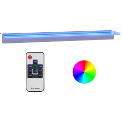 vidaXL Fuente cascada con LED RGB acero inoxidable 108 cm