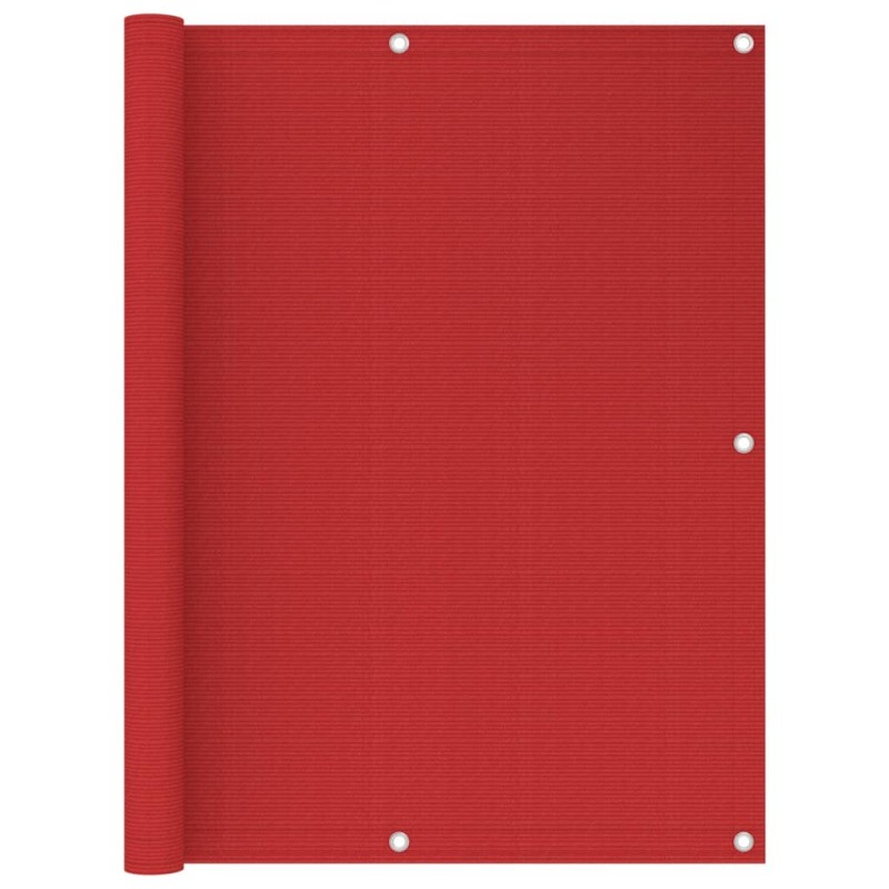 vidaXL Toldo para balcón HDPE rojo 120x500 cm