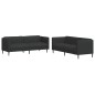 vidaXL Juego de sofás 2 piezas tela negro vidaXL Juego de sofás 2 piezas tela negro
