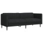 vidaXL Juego de sofás 2 piezas tela negro vidaXL Juego de sofás 2 piezas tela negro