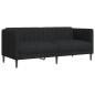 vidaXL Juego de sofás 2 piezas tela negro vidaXL Juego de sofás 2 piezas tela negro