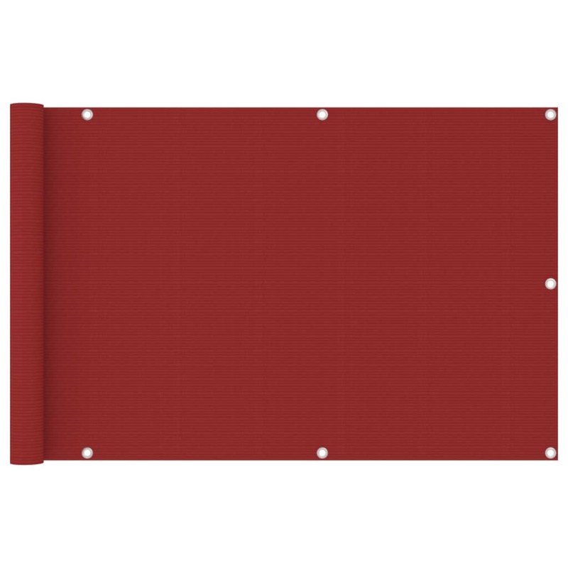 vidaXL Toldo para balcón HDPE rojo 90x400 cm 