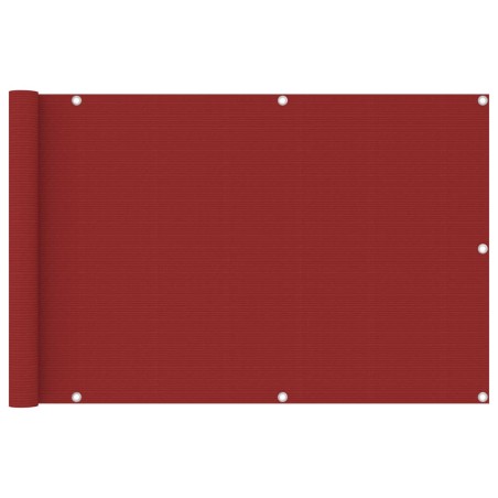 vidaXL Toldo para balcón HDPE rojo 90x400 cm 