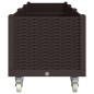 vidaXL Jardinera con ruedas PP marrón 240x50x54 cm