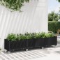 vidaXL Jardinera con ruedas PP negro 240x50x54 cm vidaXL Jardinera con ruedas PP negro 240x50x54 cm