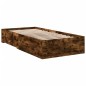 vidaXL Cama con cajones madera de ingeniería roble ahumado 75x190 cm