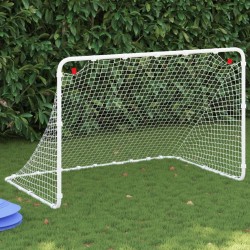vidaXL Portería de fútbol acero blanco 122x81x81 cm