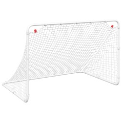 vidaXL Portería de fútbol acero blanco 122x81x81 cm