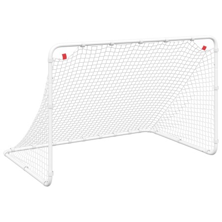 vidaXL Portería de fútbol acero blanco 122x81x81 cm