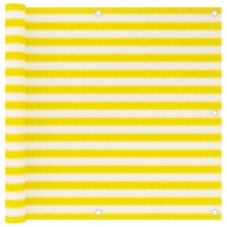 vidaXL Toldo para balcón HDPE amarillo y blanco 90x500 cm 