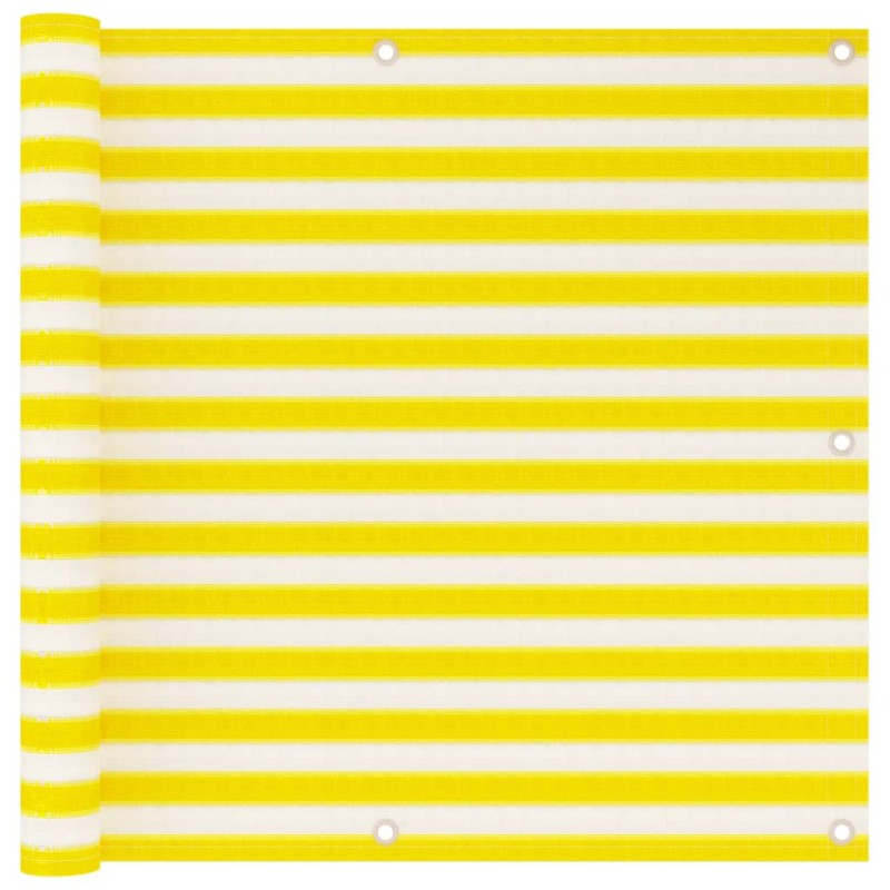 vidaXL Toldo para balcón HDPE amarillo y blanco 90x500 cm vidaXL Toldo para balcón HDPE amarillo y blanco 90x500 cm