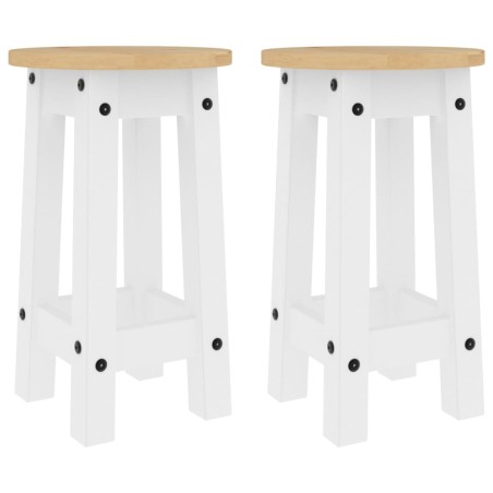 vidaXL Taburetes altos de cocina 2 uds madera maciza de pino blanco